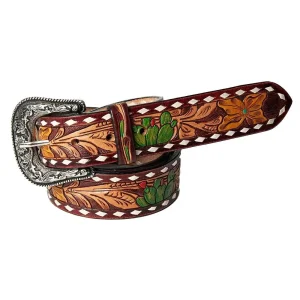 American Darling Tooled Cactus Belt