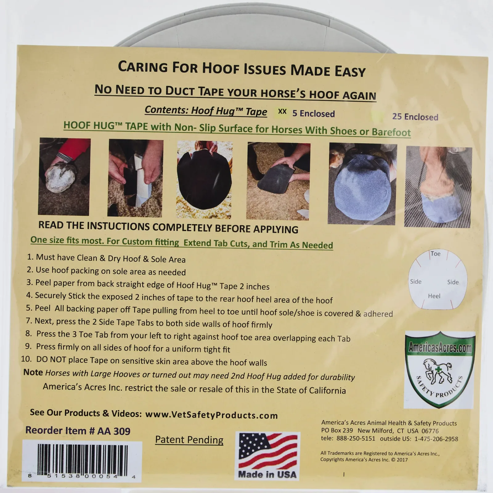 Americas Acres Hoof Hug Tape 5 Pack - Image 2