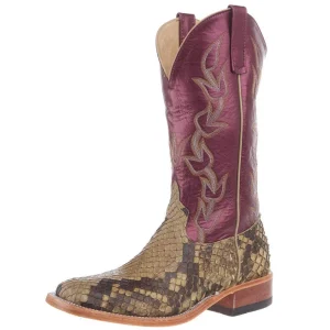 Anderson Bean Men`s AB Natural Matte Giant Python Vamp 13in Sangria Lustre Top