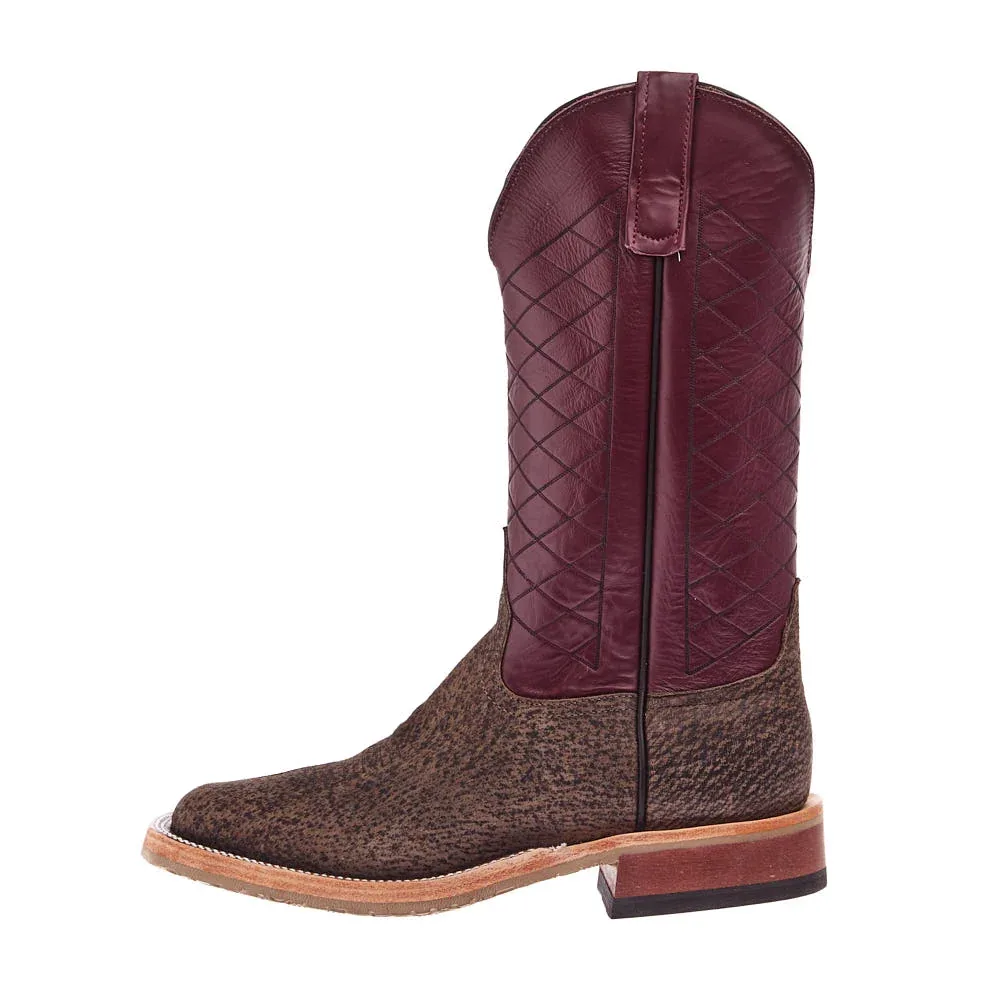 Anderson Bean Men's Charcoal Boar Vamp 13in Burgundy Glove Top Crepe Sole - Image 2