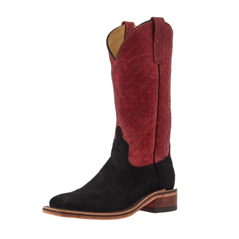 Anderson Bean Womens AB Wyoming Reversed Vamp 12in. Red Argentina Top Cowgirl Boots