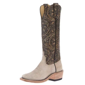 Anderson Bean Women's NRS Ride Ready Natural Marsh Vamp 15in Blacked Tooled Top