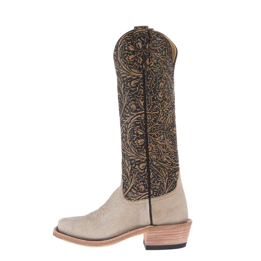 Anderson Bean Women's NRS Ride Ready Natural Marsh Vamp 15in Blacked Tooled Top - Image 2