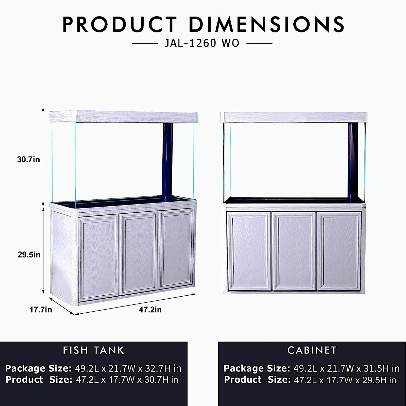 Aqua Dream 135 Gallon Tempered Glass Aquarium White Oak - Image 2