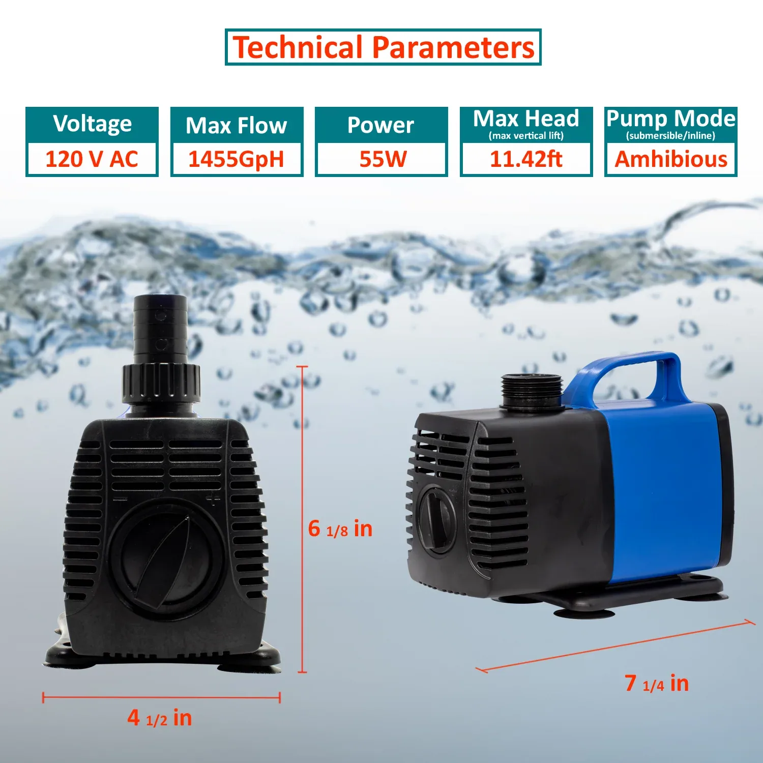 Aqua Dream 1450 GPH Amphibious Water Pump - Image 2