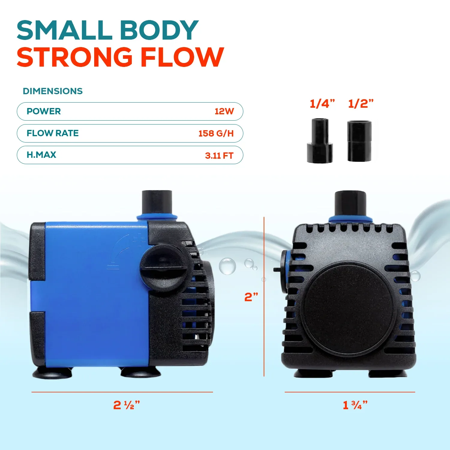 Aqua Dream 160 GPH Adjustable Submersible Pump Powerhead - Image 2