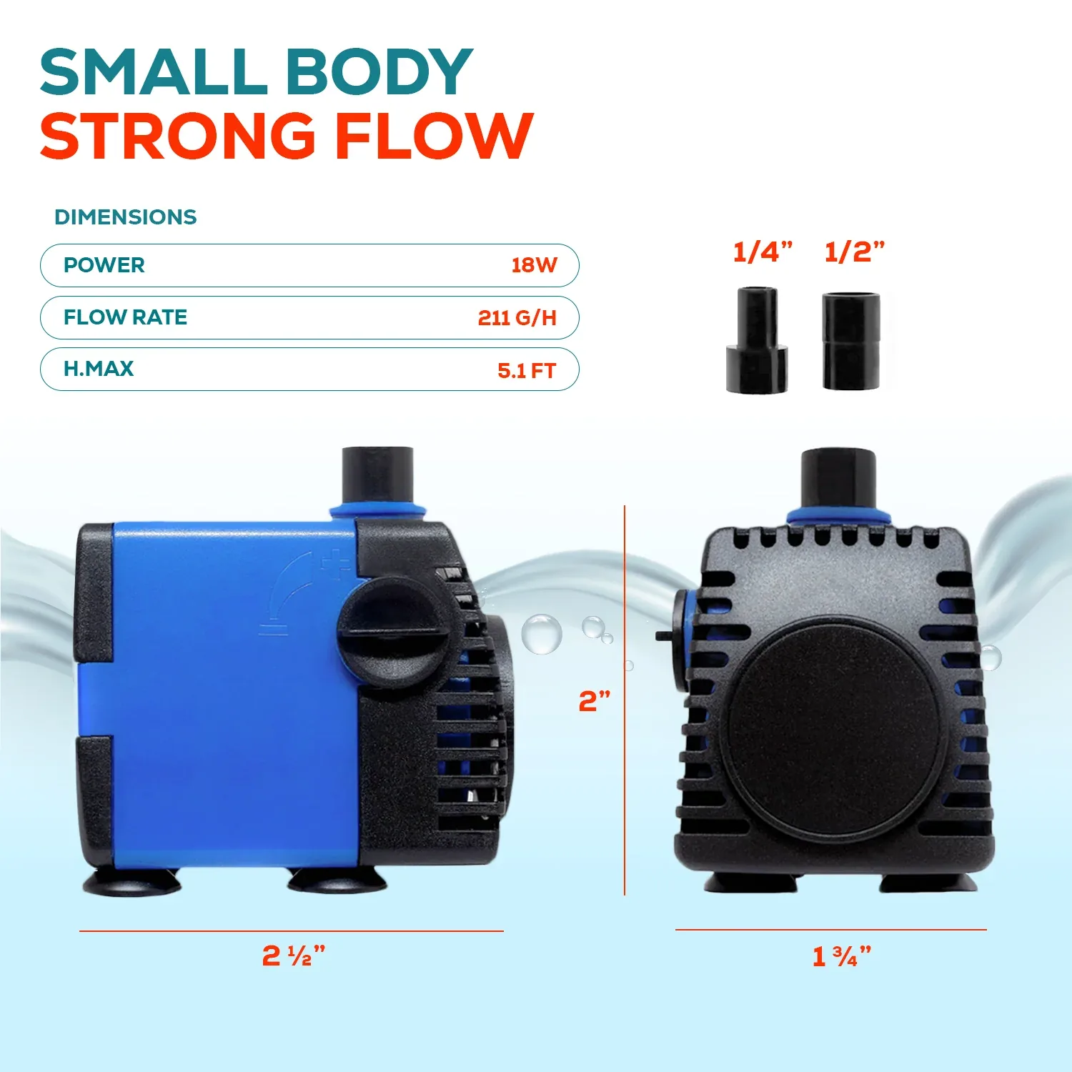 Aqua Dream 210 GPH Adjustable Submersible Pump Powerhead - Image 2