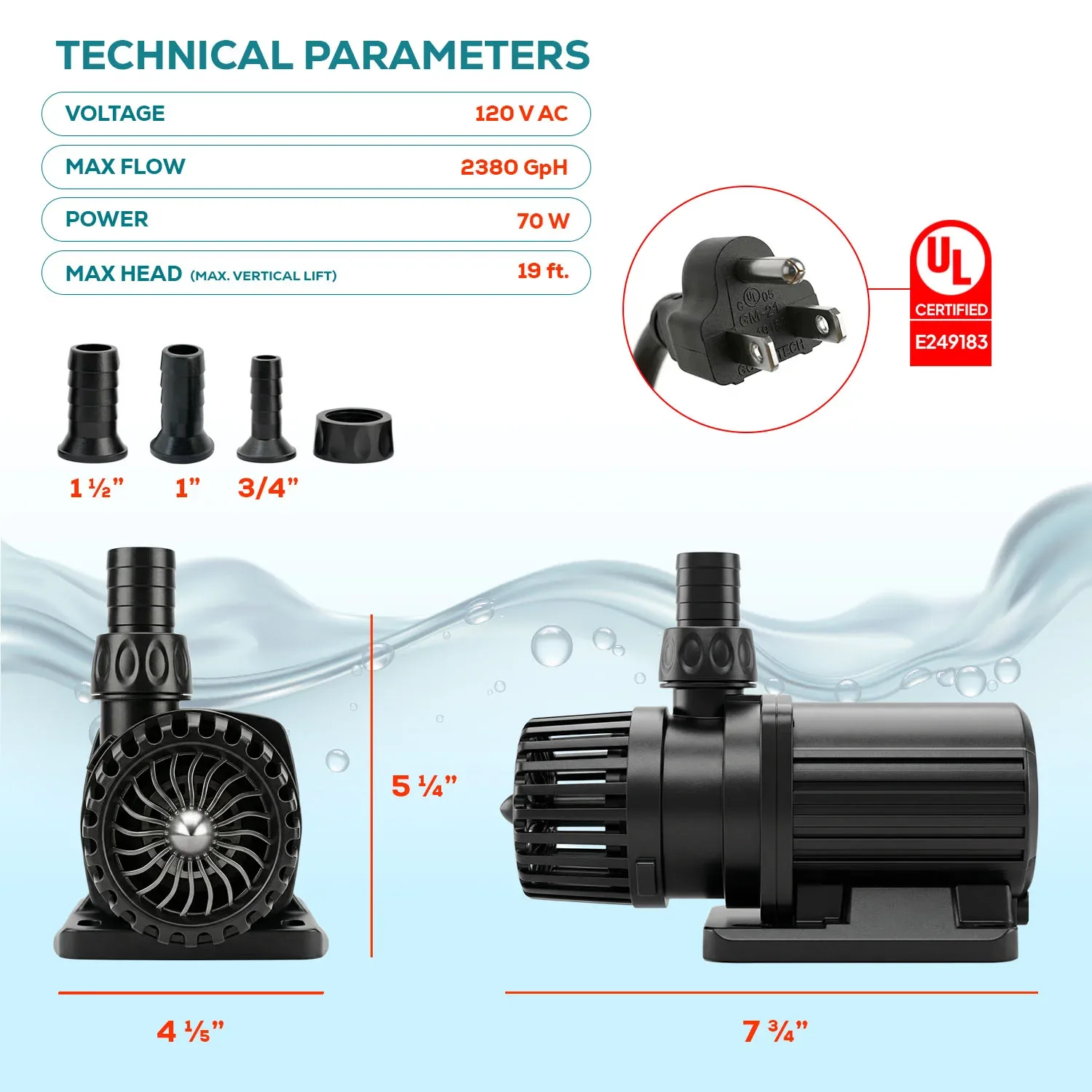 Aqua Dream 24V DC Eco Marine Aquarium Wave Water Pump 2400 GPH - Image 2