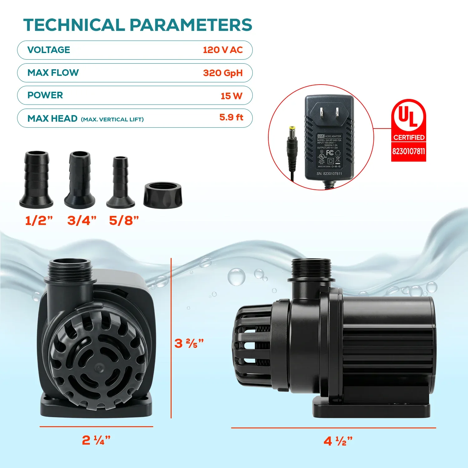 Aqua Dream 24V DC Eco Marine Aquarium Wave Water Pump 320 GPH - Image 2