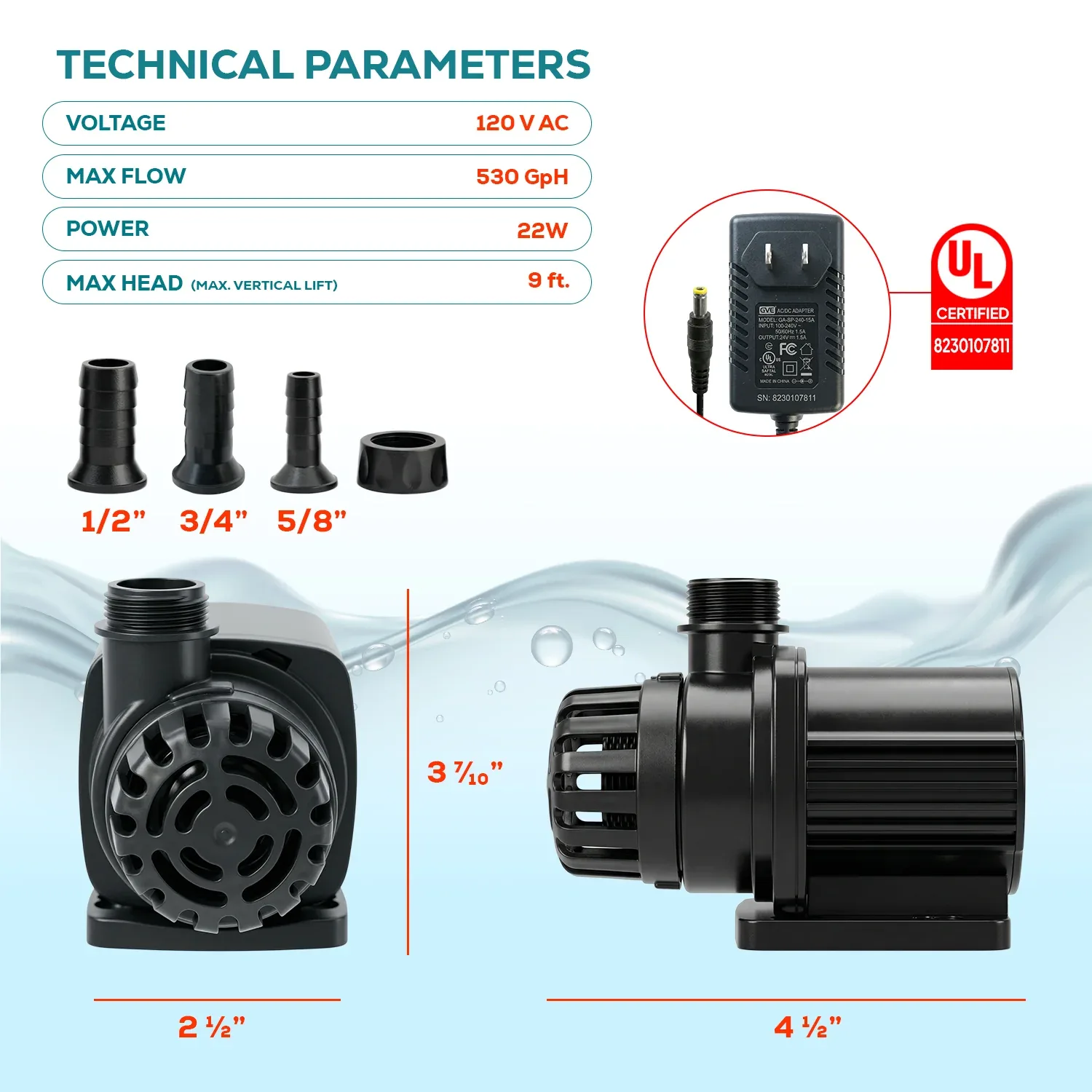 Aqua Dream 24V DC Eco Marine Aquarium Wave Water Pump 530 GPH - Image 2