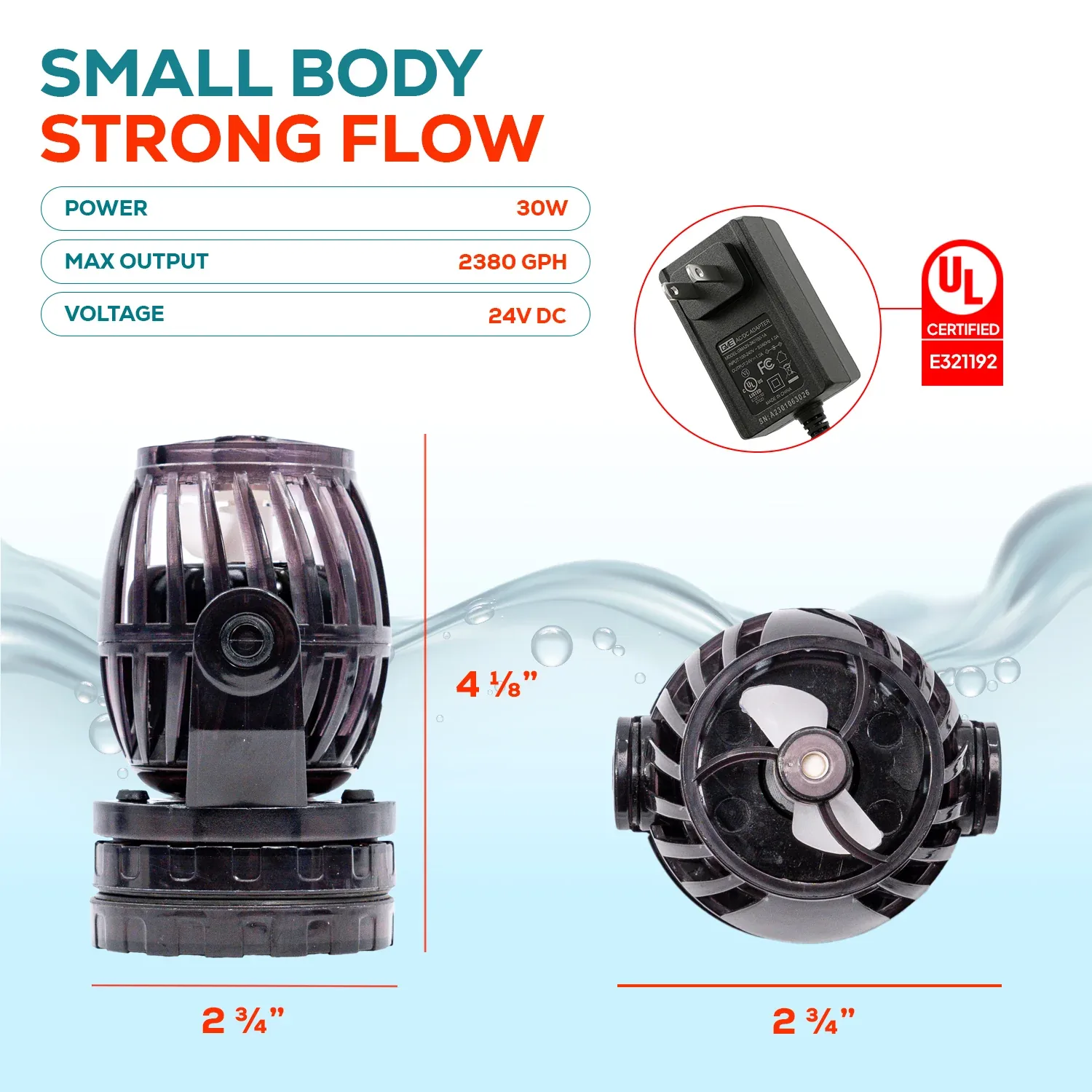 Aqua Dream 24V DC Sine Wave Maker Pump 2400 GPH - Aquarium, Coral Reef, Ponds - Image 2
