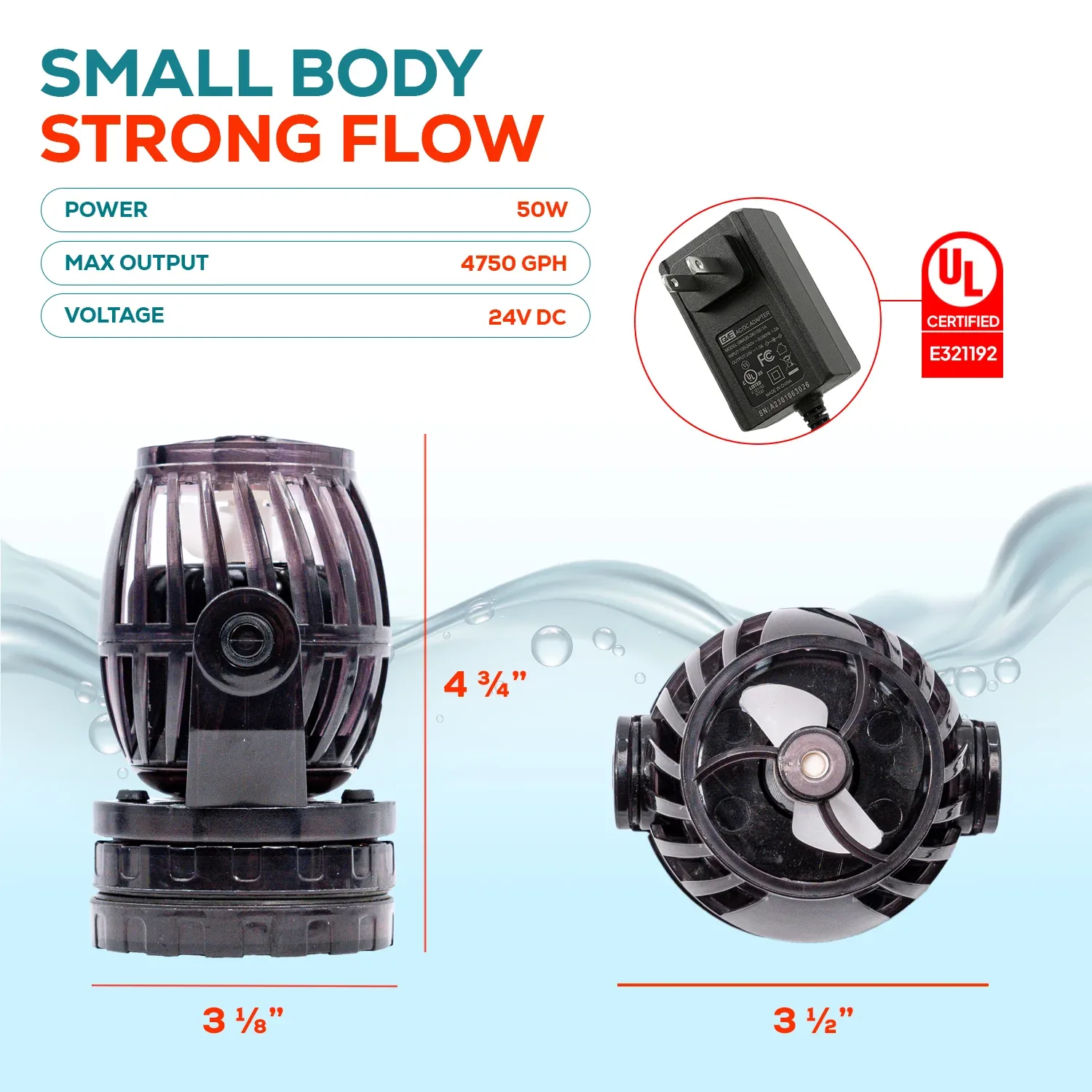 Aqua Dream 24V DC Sine Wave Maker Pump 4800 GPH - Aquarium, Coral Reef, Ponds - Image 2