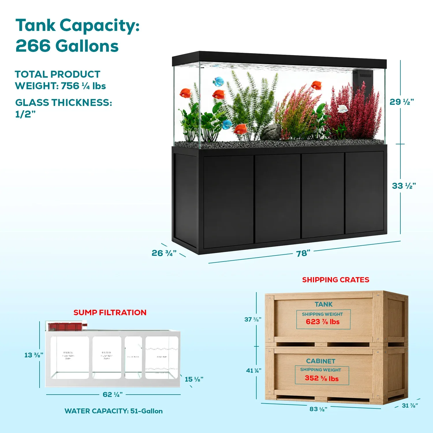Aqua Dream 260 Gallon Aquarium Black Premium - Image 2