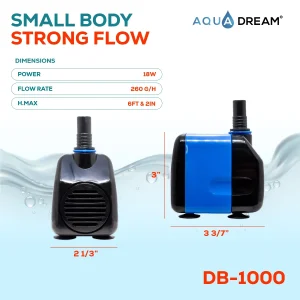 Aqua Dream 265 GPH Submersible Fountain Pond Aquarium Water Pump