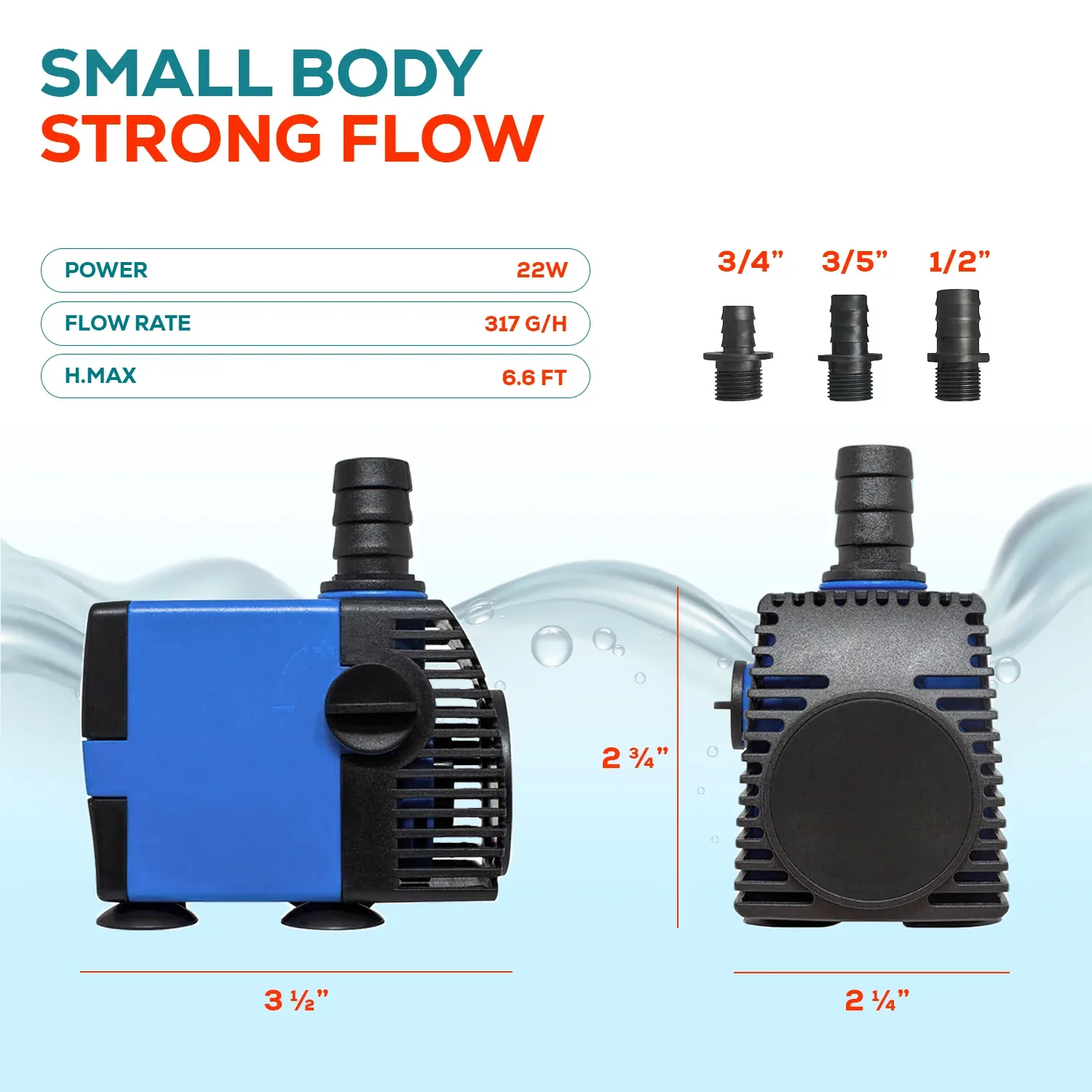 Aqua Dream 320 GPH Adjustable Aquarium Water Pump Powerhead - Image 2