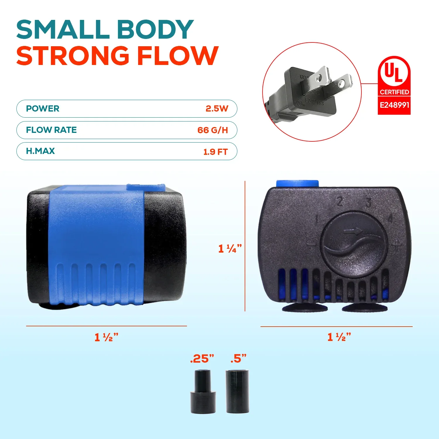 Aqua Dream 60 GPH Water Pump Adjustable Submersible Powerhead - Image 2