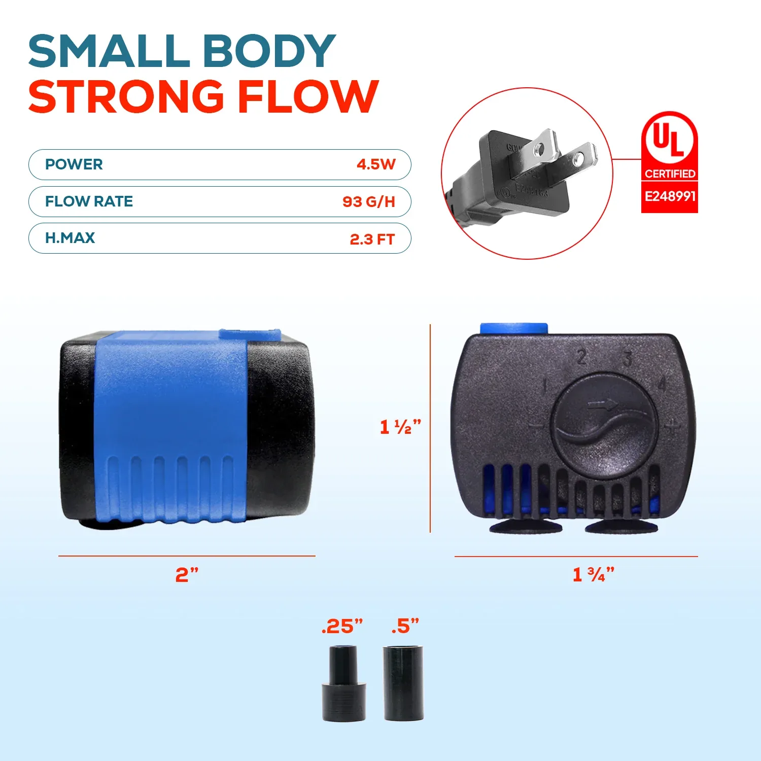 Aqua Dream 90 GPH Adjustable Submersible Pump Aquarium Powerhead - Image 2