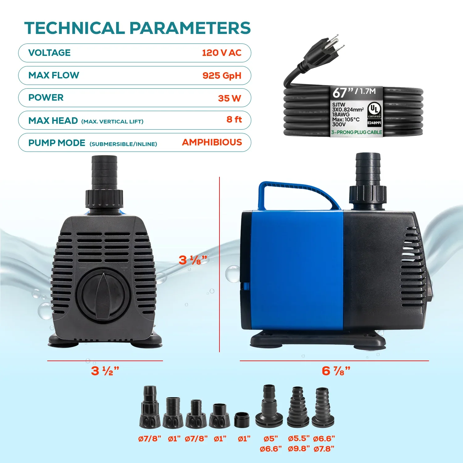 Aqua Dream 925 GPH Amphibious Water Pump - Image 2