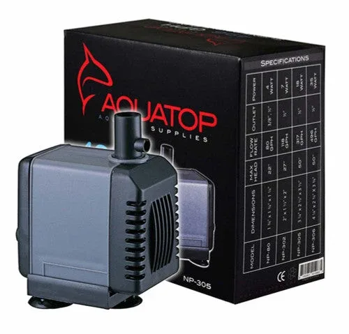Aquatop NP-305 Aquarium Submersible Water Pump Black, Grey - Image 2