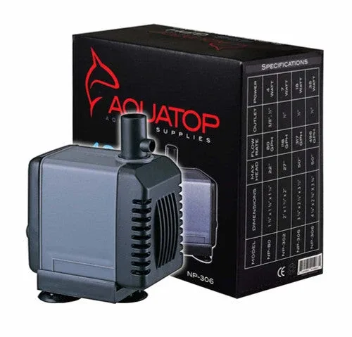 Aquatop NP-306 Aquarium Submersible Water Pump Black, Grey - Image 2