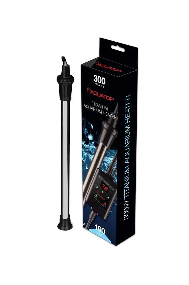 Aquatop Submersible Titanium Aquarium Heater & External Thermostat 300 Watt