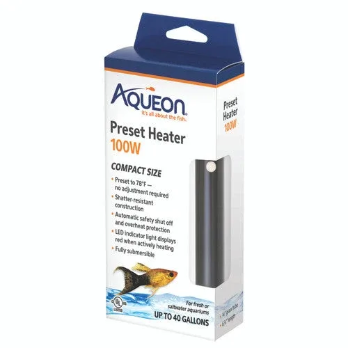 Aqueon Preset Aquarium Heater Black, 100 Watts, Up to 30 Gallons - Image 2