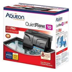 Aqueon QuietFlow LED PRO Aquarium Power Filter Size 10