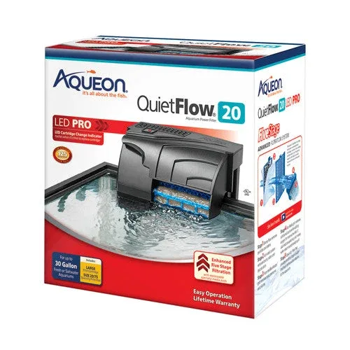 Aqueon QuietFlow LED PRO Aquarium Power Filter, Size 20 - Image 2