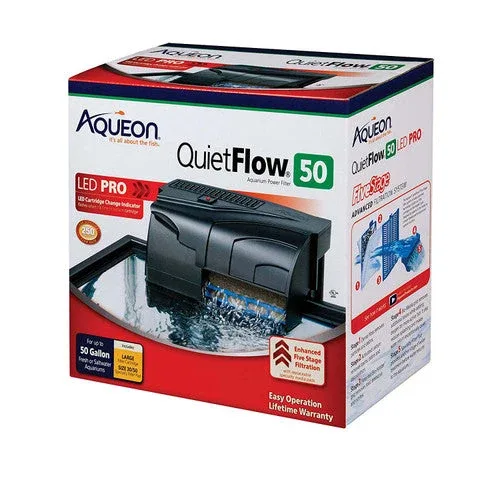 Aqueon QuietFlow LED PRO Aquarium Power Filter, Size 50 - Image 2