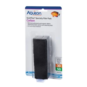 Aqueon Replacement Specialty Aquarium Filter Pads Carbon, 30/50