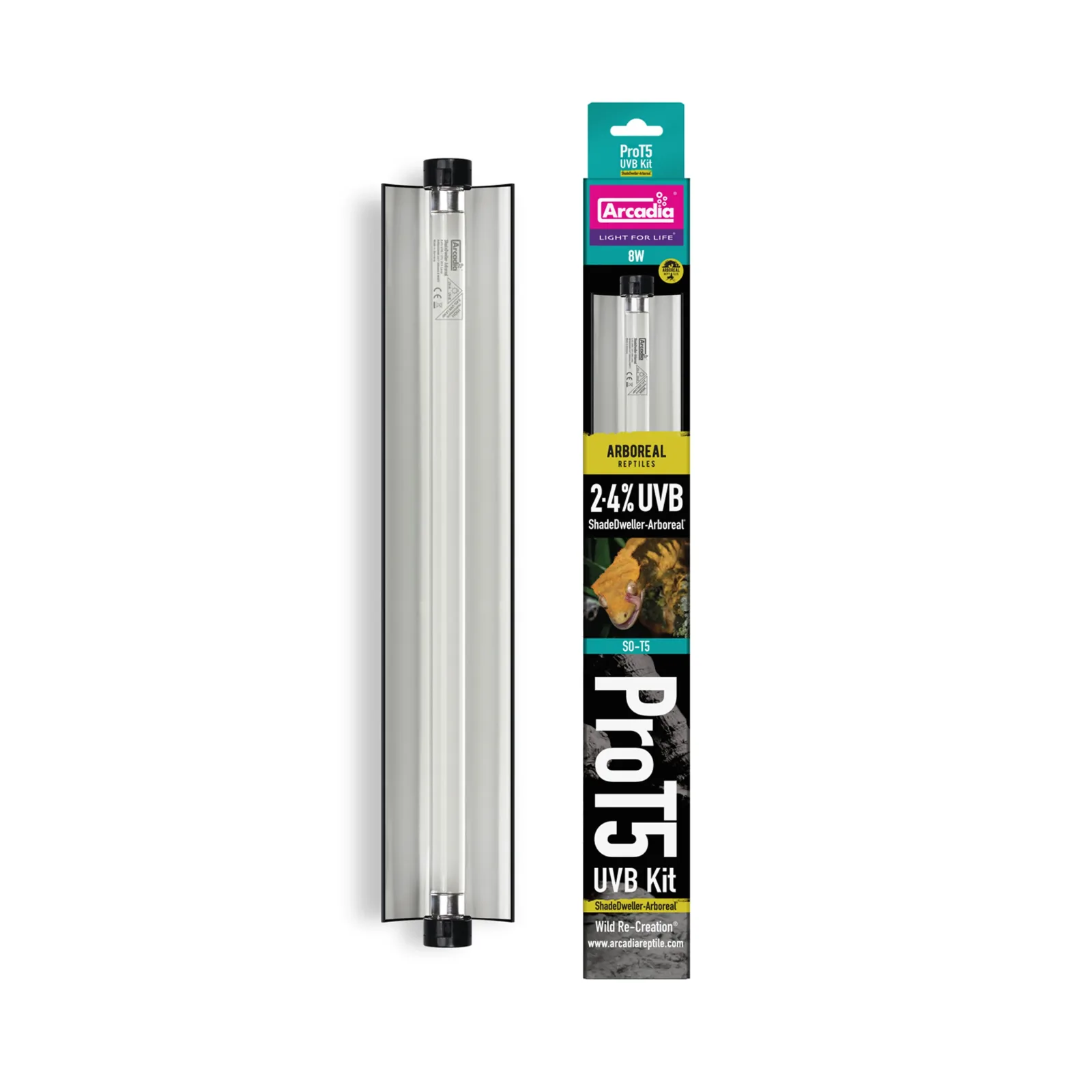 Arcadia Reptile Pro T5 UVB Kit, Shade-Dweller, 2.4% UVB, Arboreal, 8 Watt, 12.5 - Image 2