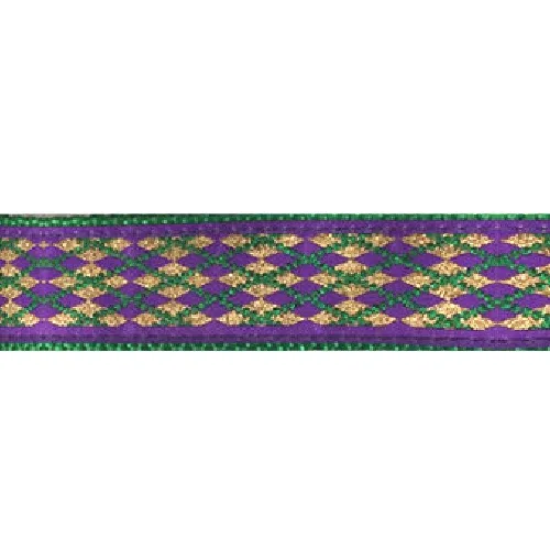 Argyle -- Mardi Gras Gold and Green on Purple