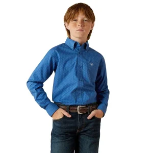 Ariat Boy's Royal Blue Stratford Long Sleeve Shirt