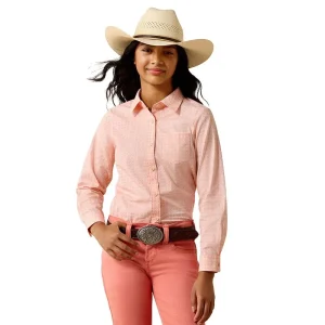 Ariat Girl's Tropical Peach Geo Print Kirby Shirt