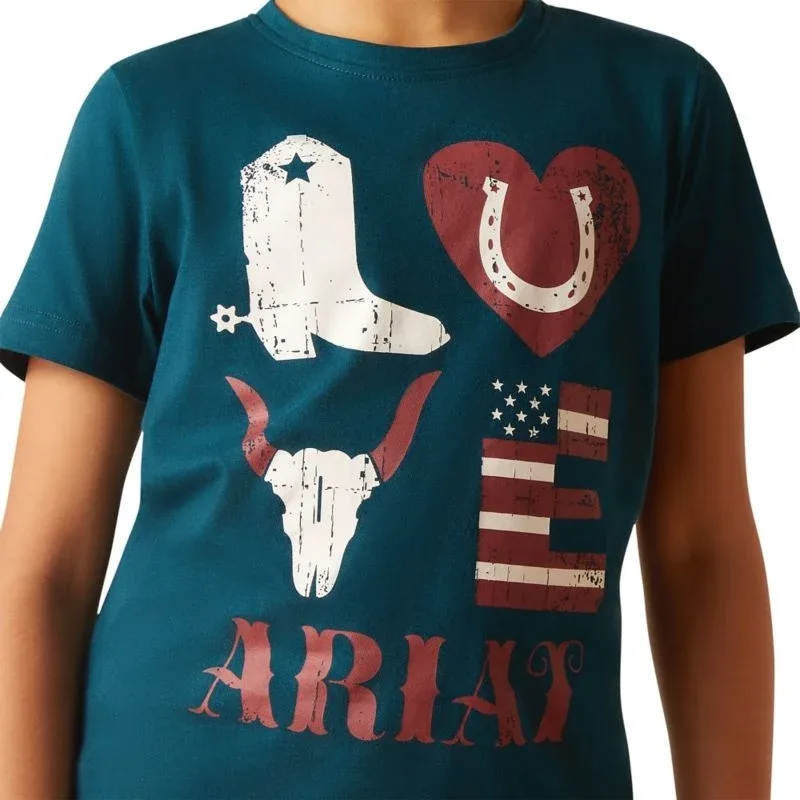 Ariat Girls Western Love Tee - Image 2