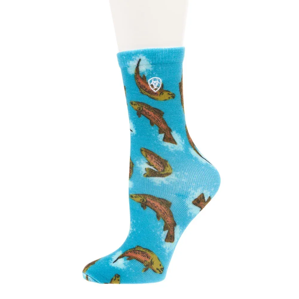 Ariat Kid`s Active Fish Crew Socks 2 Pack - Image 2