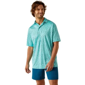 Ariat Mens Aqua Print 2.0 Short Sleeve Polo