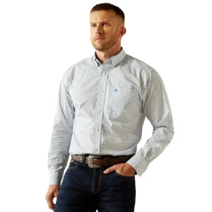 Ariat Mens Blue Barker Wrinkle Free Shirt
