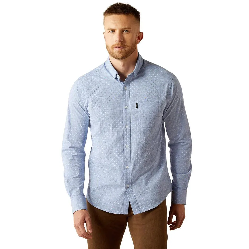 Ariat Mens Blue Milky Modern Long Sleeve Shirt