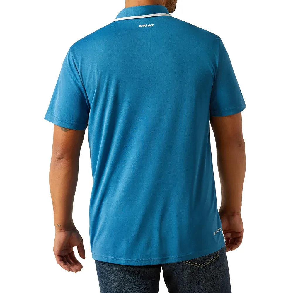 Ariat Men's Blue Sapphire Welded Tek Polo - Image 2