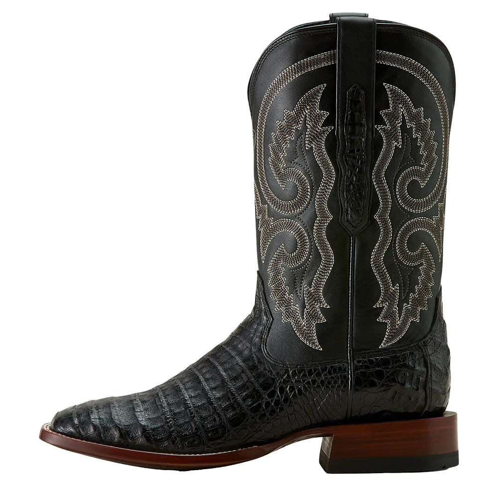 Ariat Men's Classic Callen Matte Black Caiman Vamp 12in Midnight Black Top - Image 2