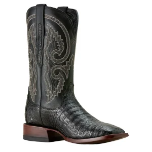 Ariat Men's Classic Callen Matte Black Caiman Vamp 12in Midnight Black Top