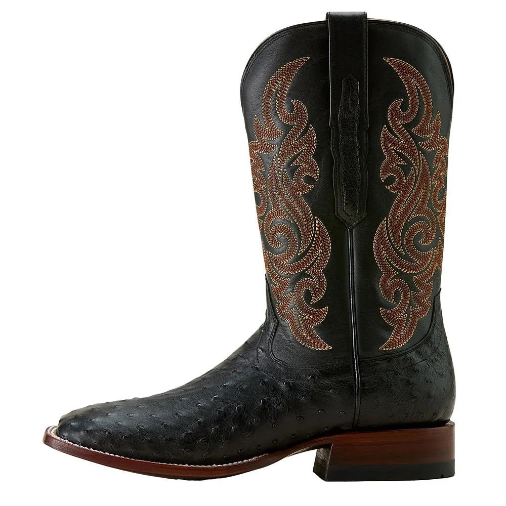Ariat Men's Classic Cash Black Full Quill Ostrich Vamp 12in Midnight Black Top - Image 2