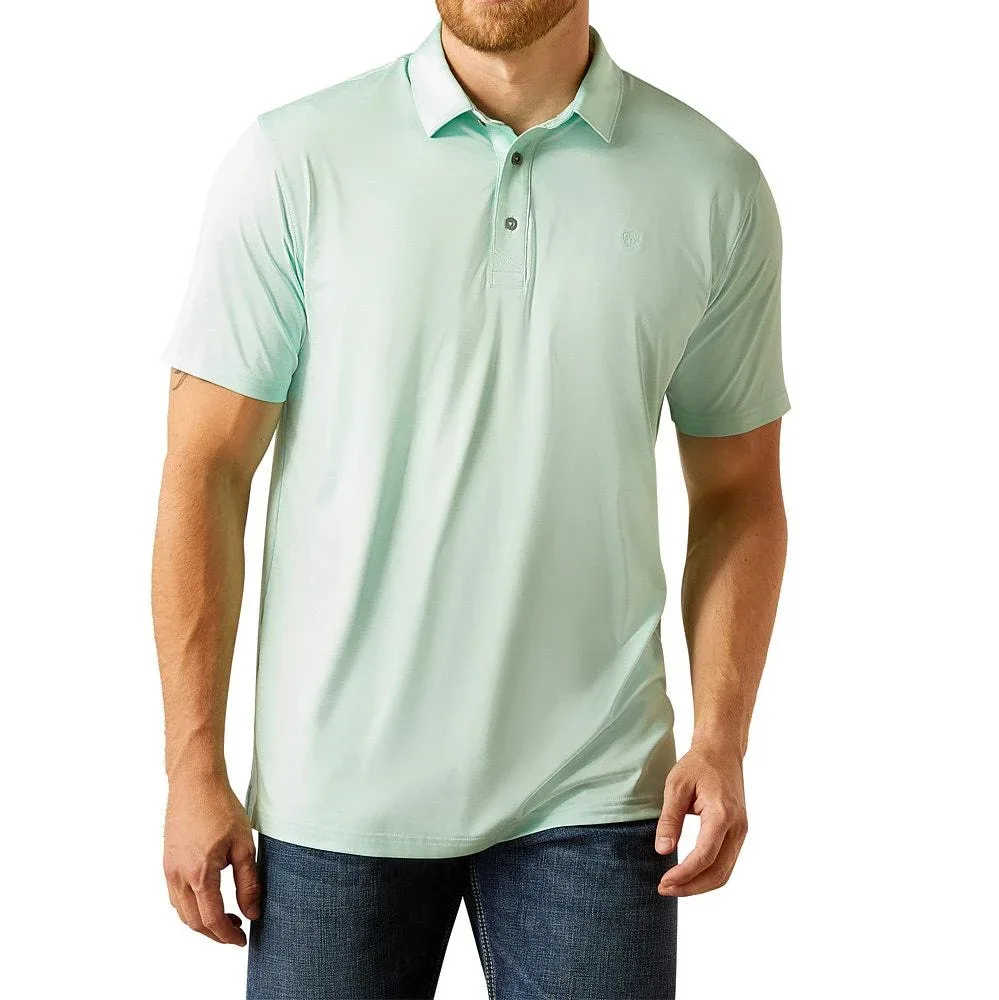 Ariat Men's Fitted Parasil Aqua Charger 2.0 Polo