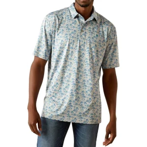 Ariat Men's Grey Charger 2.0 Printed Polo