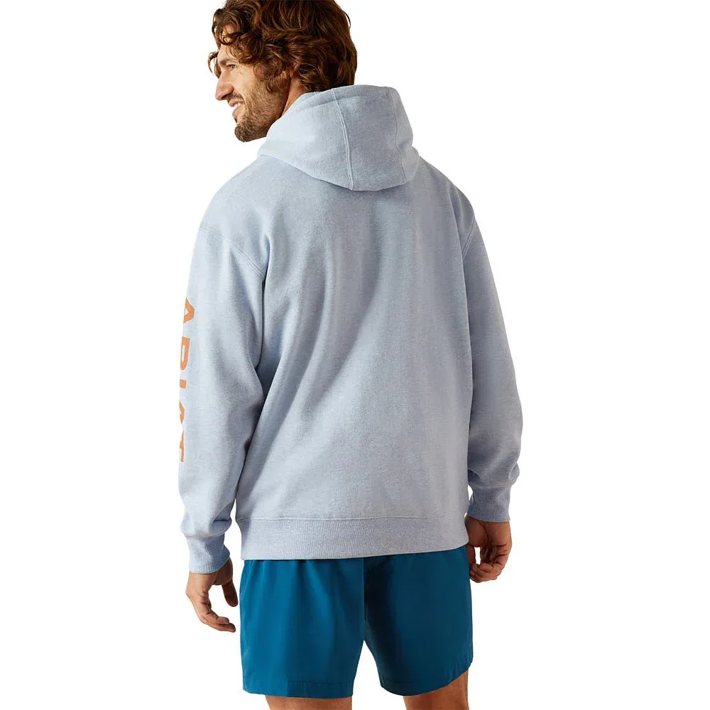 Ariat Mens Light Blue Logo Hoodie - Image 2