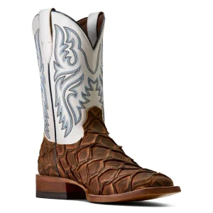 Ariat Men's Riverside Cognac Bass Print 11in Basic White Top