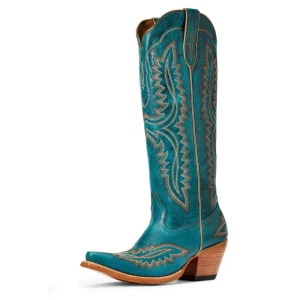 Ariat Womens Casanova Turquoise 16 In Top W/ Side Zip Cowgirl Boot