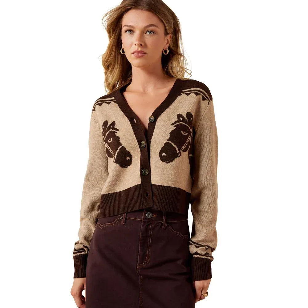 Ariat Women's Colter Tigers Eye Chicory Coffee Cardigan