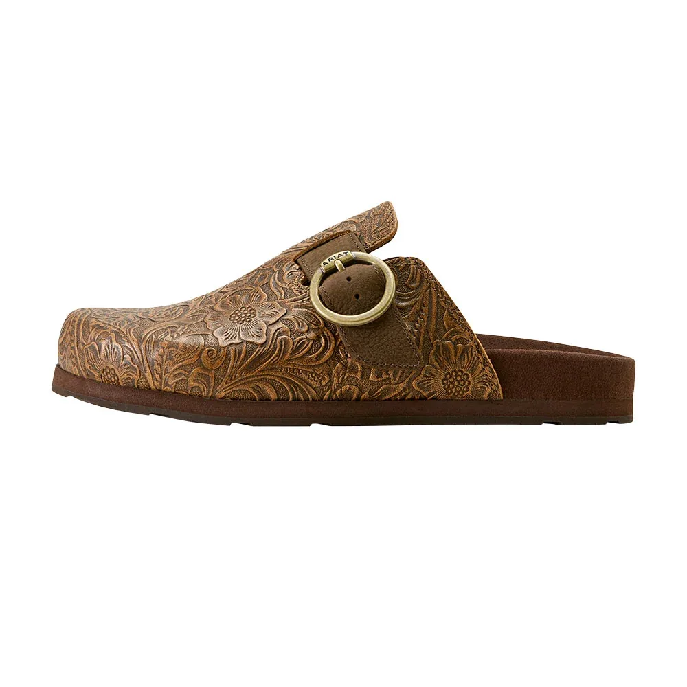 Ariat Women's Country Mule Brown Floral Embossed Casual - Image 2